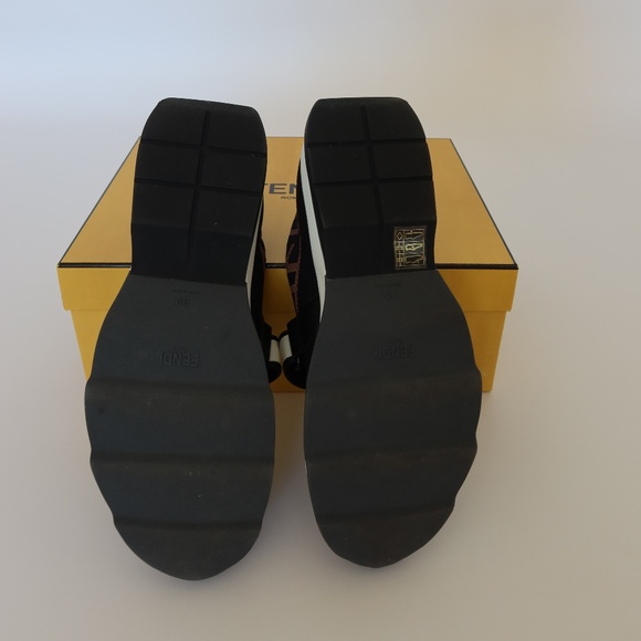 Fendi Filato Sneakers Black/Brown Size 39 - Picture 4 of 4